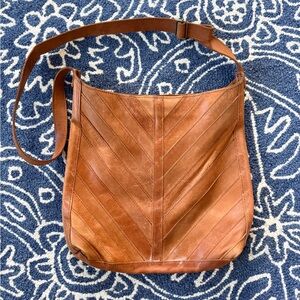 Magnolia Leather Crossbody Bag in Cognac Brown